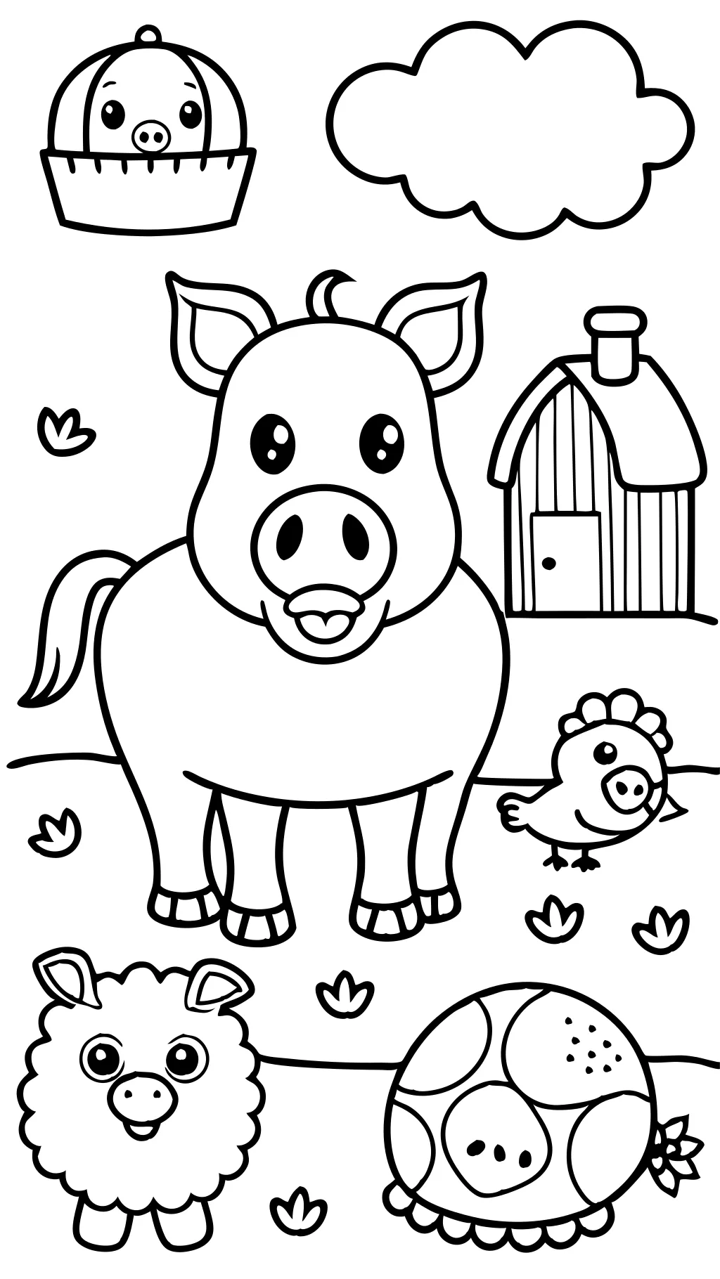 printable coloring pages farm animals